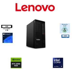 COMPUTADORA WORKSTATION LENOVO THINKSTATION P2 TOWER GEN 2 INTEL CORE ULTRA 9 285K 32GB RAM DDR5 5600MHZ 1TB SSD M.2 PCIE NVME NVIDIA RTX 2000 ADA 16GB WINDOWS 11 PRO