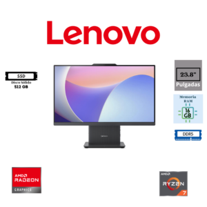 COMPUTADORA ALL-IN-ONE LENOVO IDEACENTRE 24ARR9 23.8" AMD RYZEN 7 7735HS 16GB DDR5 512GB SSD AMD RADEON 680M FREEDOS
