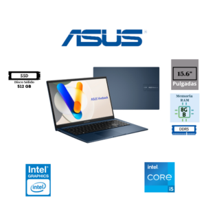 LAPTOP ASUS VIVOBOOK 15 X1504MA-BQ569 15.6" FHD INTEL CORE 5 320 8GB DDR5 512GB SSD INTEL XE3 GRAPHICS AZUL