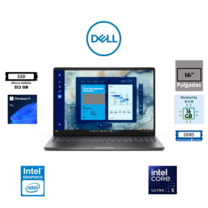 LAPTOP DELL PRO 16 16" PC16250 INTEL CORE ULTRA 5 16GB DDR5 512GB SSD INTEL GRAPHICS FHD+ WINDOWS 11 PRO