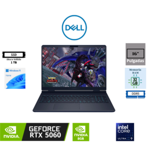 LAPTOP GAMER DELL ALIENWARE 16X AURORA 16" INTEL CORE ULTRA 9 275HX 32GB DDR5 1TB SSD NVIDIA GEFORCE RTX 5060 8GB WINDOWS 11 HOME