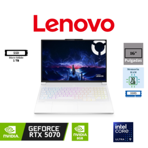 LAPTOP GAMING LENOVO LEGION PRO 7 16″ WQXGA OLED INTEL CORE ULTRA 9 275HX 32GB DDR5 1TB SSD NVIDIA GEFORCE RTX 5070 8GB