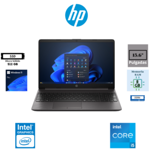 LAPTOP HP 250R G9 15.6" HD INTEL CORE 5 120U 8GB DDR4 512GB SSD INTEL GRAPHICS WINDOWS 11 PRO