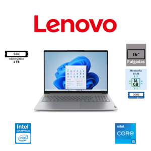 LAPTOP LENOVO THINKBOOK 16 16" WUXGA INTEL CORE 5 210H 16GB DDR5 1TB SSD