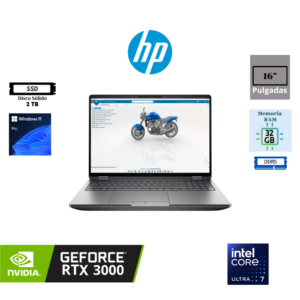 LAPTOP WORKSTATION HP ZBOOK FURY G1I 16" INTEL CORE ULTRA 7 265HX 32GB DDR5 2TB SSD NVIDIA RTX 3000 WINDOWS 11 PRO
