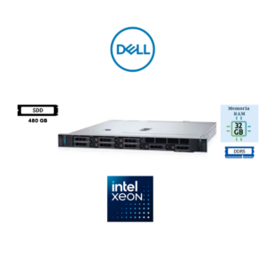 SERVIDOR DELL POWEREDGE R360 RACK 1U INTEL XEON 6353P 32GB DDR5 480GB SSD PERC H755 GIGABIT LAN IDRAC9