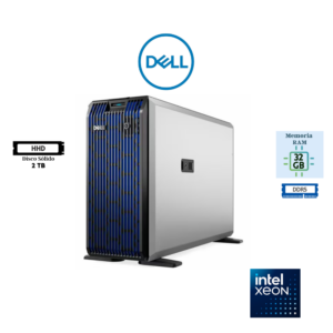 SERVIDOR DELL POWEREDGE T360 TORRE 4.5U INTEL XEON 6353P 32GB DDR5 2TB HDD PERC H755 2X LAN 1GBE 600W