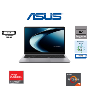 LAPTOP ASUS EXPERTBOOK P3 PM3606CHAP 16" AMD RYZEN 7 8840HS 16GB DDR5 512GB SSD AMD RADEON 780M WUXGA FREEDOS