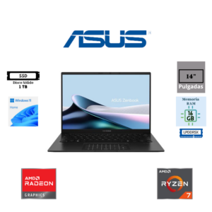 LAPTOP ASUS ZENBOOK 14 OLED 14" AMD RYZEN AI 7 445 16GB LPDDR5X 1TB SSD OLED TOUCHSCREEN WINDOWS 11 HOME