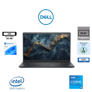 LAPTOP DELL 15 DC15250 15.6" INTEL CORE I5-1334U 8GB DDR5 512GB SSD INTEL UHD GRAPHICS FHD TOUCHSCREEN WINDOWS 11 HOME