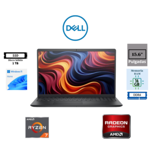 LAPTOP DELL 15 DC15255 15.6" AMD RYZEN 7 7730U 16GB DDR4 1TB SSD AMD RADEON GRAPHICS FHD TOUCHSCREEN WINDOWS 11 HOME