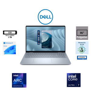 LAPTOP DELL PLUS 16 2-EN-1 DB06250 16" INTEL CORE ULTRA 7 256V 16GB LPDDR5X 1TB SSD INTEL ARC GRAPHICS WUXGA TOUCHSCREEN WINDOWS 11 HOME