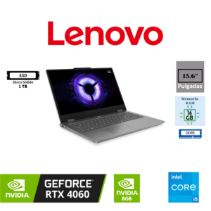 LAPTOP GAMING LENOVO LOQ ESSENTIAL 15IRX11 15.6" INTEL CORE I5-13450HX 16GB DDR5 1TB SSD NVIDIA GEFORCE RTX 4060 8GB FHD IPS 144HZ FREEDOS