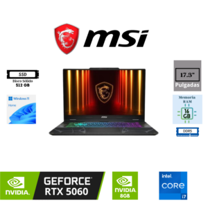 LAPTOP GAMING MSI CYBORG 17 B2RW 17.3" INTEL CORE 7 240H 16GB DDR5 512GB SSD NVIDIA GEFORCE RTX 5060 8GB FHD 144HZ WINDOWS 11 HOME