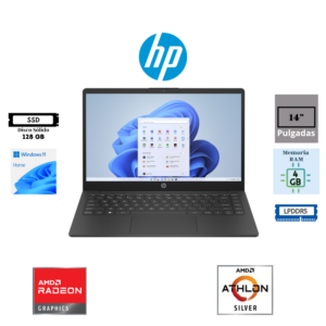 LAPTOP HP 14-EM002WM 14" AMD ATHLON SILVER 7120U 4GB LPDDR5 128GB SSD AMD RADEON GRAPHICS HD WINDOWS 11 HOME