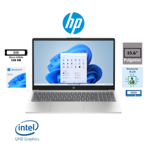 LAPTOP HP 15-FD0084WM 15.6" INTEL N200 4GB DDR4 128GB UFS INTEL UHD GRAPHICS HD WINDOWS 11 HOME S