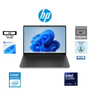 LAPTOP HP OMNIBOOK 3 16-BU0305DX 16" INTEL CORE ULTRA 5 225U 8GB DDR5 512GB SSD INTEL GRAPHICS WUXGA TOUCHSCREEN WINDOWS 11 HOME