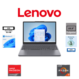 LAPTOP LENOVO IDEAPAD SLIM 3 15ARP10 15.3" AMD RYZEN 7 170 16GB DDR5 512GB SSD AMD RADEON 680M WUXGA TOUCHSCREEN WINDOWS 11 HOME