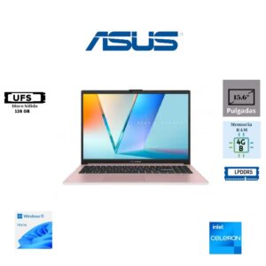 LAPTOP ASUS VIVOBOOK GO 15 E1504TA-PS04-P INTEL N150 128GB SSD 4GB DDR4 15.6 HD (1920X1080) WINDOWS 11 HOME COLOR ROSE PINK