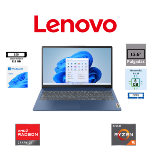 LAPTOP LENOVO IDEAPAD SLIM 3 15AMN8 AMD RYZEN 5 40 512GB SSD 8 GB DDR5 AMD RADEON 610M 15.6 FHD (1920X1080) WINDOWS 11 HOME COLOR ABYSS BLUE