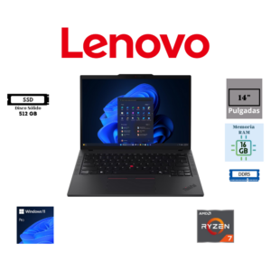 LAPTOP LENOVO THINKPAD T14 GEN 5 14″ WUXGA TACTIL AMD RYZEN 7 PRO 8840U 16GB RAM DDR5 512GB SSD WINDOWS 11 PRO