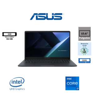 LAPTOP ASUS EXPERTBOOK B1 B1503CVA 15.6" FHD INTEL CORE 7 150U 16GB RAM DDR5 512GB SSD FREEDOS B1503CVA-S79346