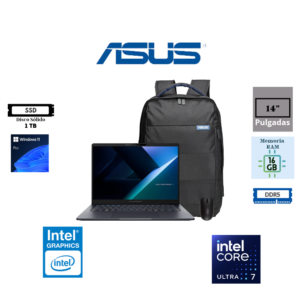 LAPTOP ASUS EXPERTBOOK B3 B3406CCA 14" WUXGA INTEL CORE ULTRA 7 255H 16GB RAM DDR5 1TB SSD WINDOWS 11 PRO B3406CCA-LY0238X