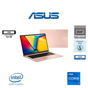 LAPTOP ASUS VIVOBOOK 15 X1504MA 15.6" FHD INTEL CORE 7 350 16GB RAM DDR5 512GB SSD FREEDOS TERRA COTTA X1504MA-E8574