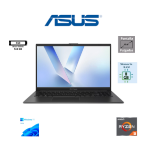LAPTOP ASUS VIVOBOOK GO E1504FA 15.6″ FHD AMD RYZEN 5-40 8GB RAM 512GB SSD WINDOWS 11 HOME