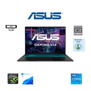 LAPTOP GAMING ASUS V16 GAMING V3607VJ-TK185W 16″ WUXGA 144HZ INTEL CORE 5-210H 8GB RAM DDR5 512GB SSD NVIDIA GEFORCE RTX3050 6GB WINDOWS 11 HOME