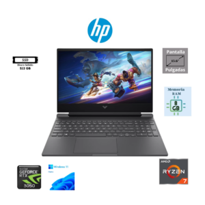 LAPTOP GAMING HP VICTUS 15-FB3018LA 15.6″ FHD IPS 144HZ AMD RYZEN 7-7445HS 8GB RAM DDR5 512GB SSD NVIDIA GEFORCE RTX 3050 6GB WINDOWS 11 HOME