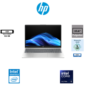 LAPTOP HP 15-FD2361LA 15.6" FHD INTEL CORE ULTRA 5 225U 16GB RAM 512GB SSD FREEDOS PLATA