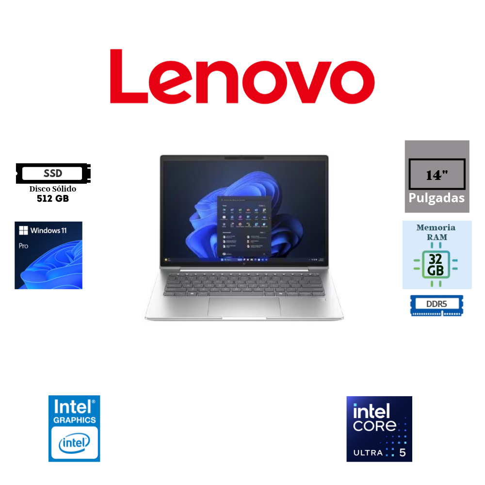 LAPTOP HP ELITEBOOK 640 G11 14" WUXGA INTEL CORE ULTRA 5 135U 32GB RAM DDR5 512GB SSD WINDOWS 11 PRO