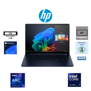 LAPTOP HP ELITEBOOK 8 G1I 14" INTEL CORE ULTRA 7 258V 32GB LPDDR5X 1TB SSD INTEL ARC WUXGA IPS WINDOWS 11 PRO