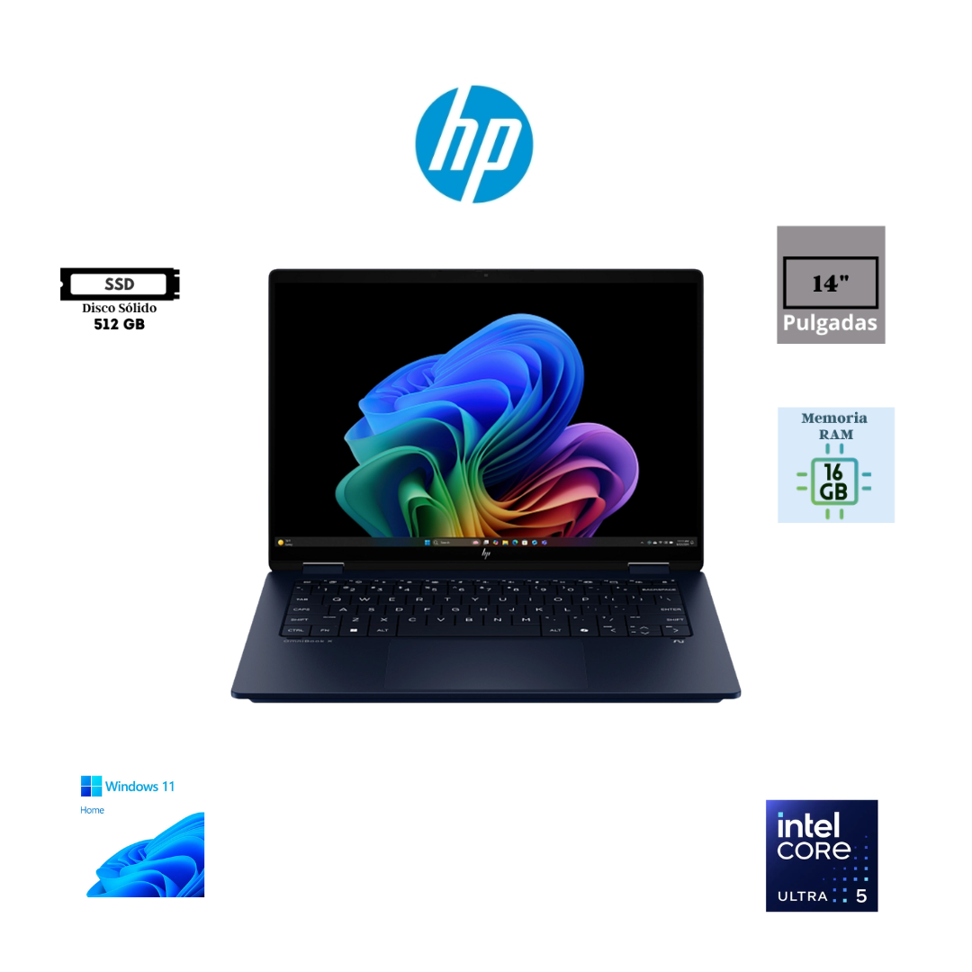 LAPTOP HP OMNIBOOK X FLIP 14-FM0013DX 14″ 2K TACTIL INTEL CORE ULTRA 5 226V 16GB RAM 512GB SSD WINDOWS 11 HOME