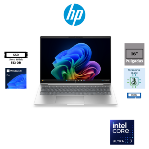 LAPTOP HP PROBOOK 4 G2I NEXT GEN AI 16" INTEL CORE ULTRA 7 355 16GB DDR5 512GB SSD INTEL GRAPHICS WUXGA WINDOWS 11 PRO