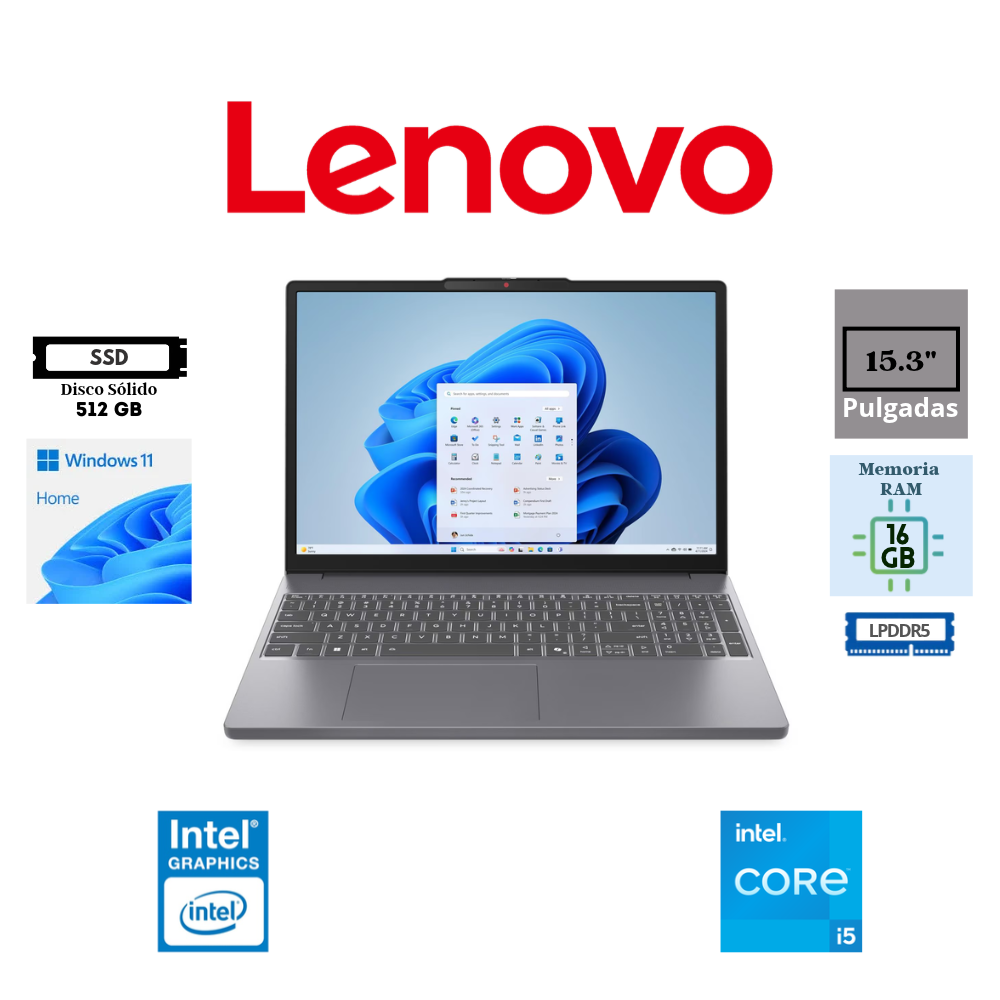 LAPTOP LENOVO IDEAPAD SLIM 3 15IRH10 15.3" WUXGA INTEL CORE I5-13420H 16GB RAM 512GB SSD WINDOWS 11 HOME 83K101FELM