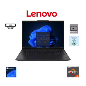 LAPTOP LENOVO THINKPAD L16 GEN 2 16″ WUXGA AMD RYZEN 7 PRO 250 16GB RAM DDR5 512GB SSD WINDOWS 11 PRO