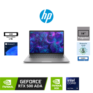LAPTOP WORKSTATION HP ZBOOK 8 G1I 14" WUXGA INTEL CORE ULTRA 9 285H 32GB RAM 1TB SSD NVIDIA RTX 500 ADA 4GB WINDOWS 11 PRO