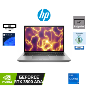 LAPTOP WORKSTATION HP ZBOOK FURY 16 G11 16" FHD INTEL CORE I7 64GB RAM DDR5 1TB SSD NVIDIA RTX 3500 ADA WINDOWS 11 PRO