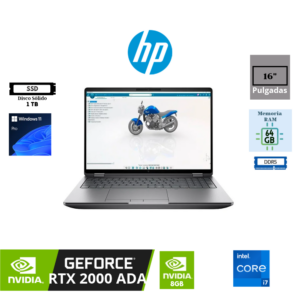 LAPTOP WORKSTATION HP ZBOOK FURY 16 G11 16" WUXGA INTEL CORE I7-13850HX 64GB RAM DDR5 1TB SSD NVIDIA RTX 2000 ADA 8GB WINDOWS 11 PRO