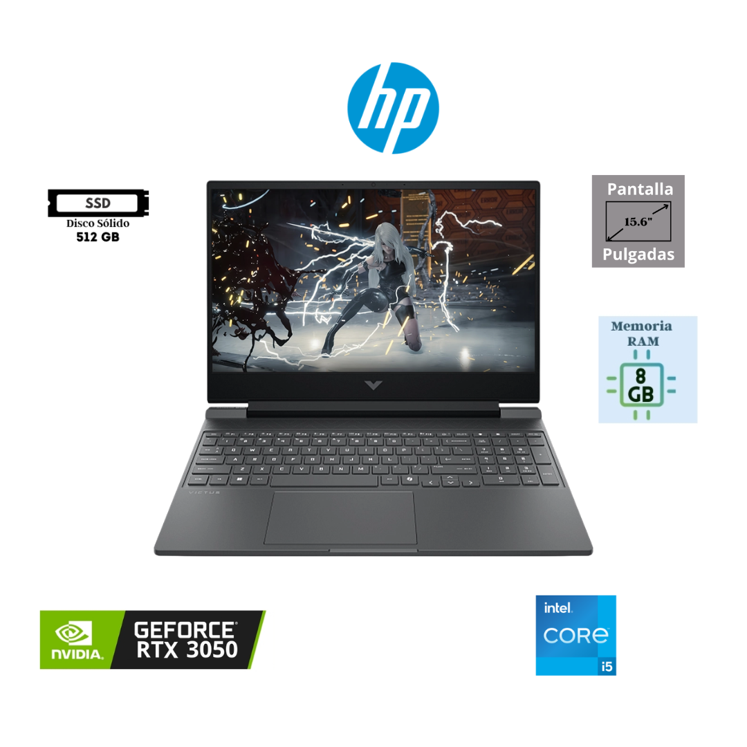 LAPTOP GAMING HP VICTUS 15-FA2035LA 15.6" INTEL CORE I5-13420H 8GB RAM 512GB SSD NVIDIA GEFORCE RTX 3050 FREEDOS