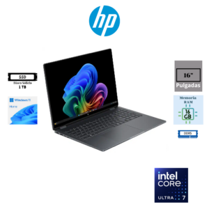 LAPTOP HP OMNIBOOK X FLIP 16-CB0023DX 16″ 2K OLED TACTIL INTEL CORE ULTRA 7 355 16GB RAM 1TB SSD WINDOWS 11 HOME